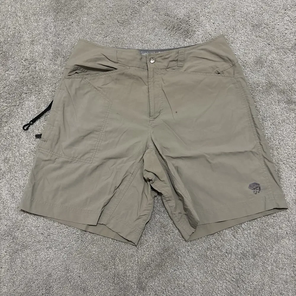 Mountain Hardwear Shorts Mens Medium Brown Outdoor Hiking Performance Tech Nylon
